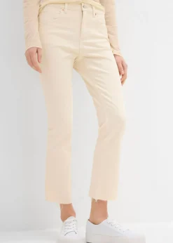 bonprix bonprix Vaqueros acampanados, high waist, cropped Beige natural Online