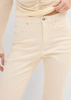 bonprix bonprix Vaqueros acampanados, high waist, cropped Beige natural Online
