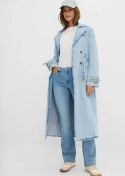 bonprix bonprix Vaqueros acampanados, mid waist, elásticos azul claro denim Sale
