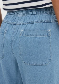 bonprix bonprix Vaqueros anchos de talle medio con cinturilla cómoda azul hielo denim usado Sale