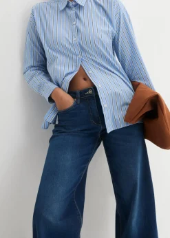 bonprix bonprix Vaqueros anchos de talle medio con cinturilla cómoda Denim