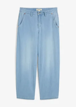 bonprix bonprix Vaqueros balloon, mid waist, super soft, cropped azul hielo denim usado Online