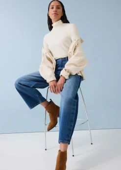 bonprix bonprix Vaqueros barrel, high waist, cropped Azul piedra usado Best