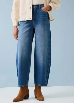 bonprix bonprix Vaqueros barrel, high waist, cropped Azul piedra usado Best