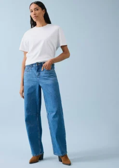 bonprix bonprix Vaqueros barrel, mid waist azul medio denim usado New