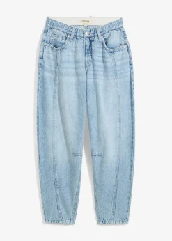 bonprix bonprix Vaqueros barrel, mid waist, low stretch, cropped Denim hielo desgastado Hot