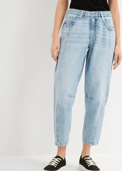 bonprix bonprix Vaqueros barrel, mid waist, low stretch, cropped Denim hielo desgastado Hot