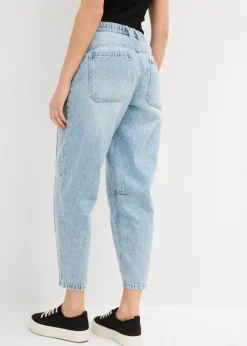 bonprix bonprix Vaqueros barrel, mid waist, low stretch, cropped Denim hielo desgastado Hot