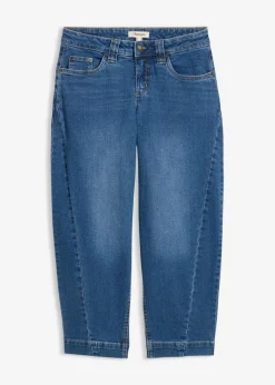 bonprix bonprix Vaqueros barrel, mid waist, cropped Azul piedra usado Clearance