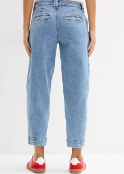 bonprix bonprix Vaqueros barrel, mid waist, cropped Azul piedra usado Clearance