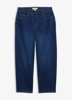 bonprix bonprix Vaqueros barrel, mid waist, de algodón orgánico azul oscuro denim usado Sale