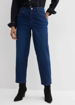 bonprix bonprix Vaqueros barrel, mid waist, de algodón orgánico azul oscuro denim usado Sale