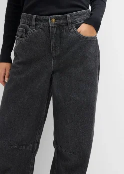 bonprix bonprix Vaqueros barrel, mid waist denim gris oscuro usado Clearance