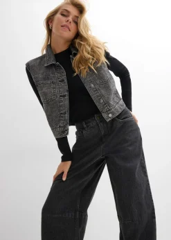 bonprix bonprix Vaqueros barrel, mid waist denim gris oscuro usado Clearance