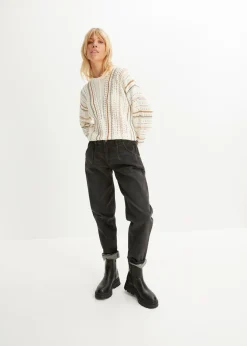 bonprix bonprix Vaqueros barrel, mid waist, elástico denim negro Best