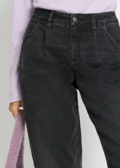 bonprix bonprix Vaqueros barrel, mid waist, elástico denim negro Best
