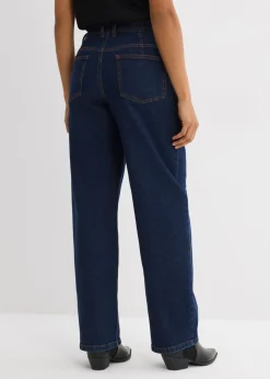bonprix bonprix Vaqueros barrel, mid waist Azul oscuro denim Online