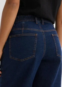 bonprix bonprix Vaqueros barrel, mid waist Azul oscuro denim Online