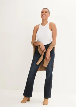 bonprix bonprix Vaqueros bootcut, high waist, cintura cómoda Azul oscuro denim Outlet