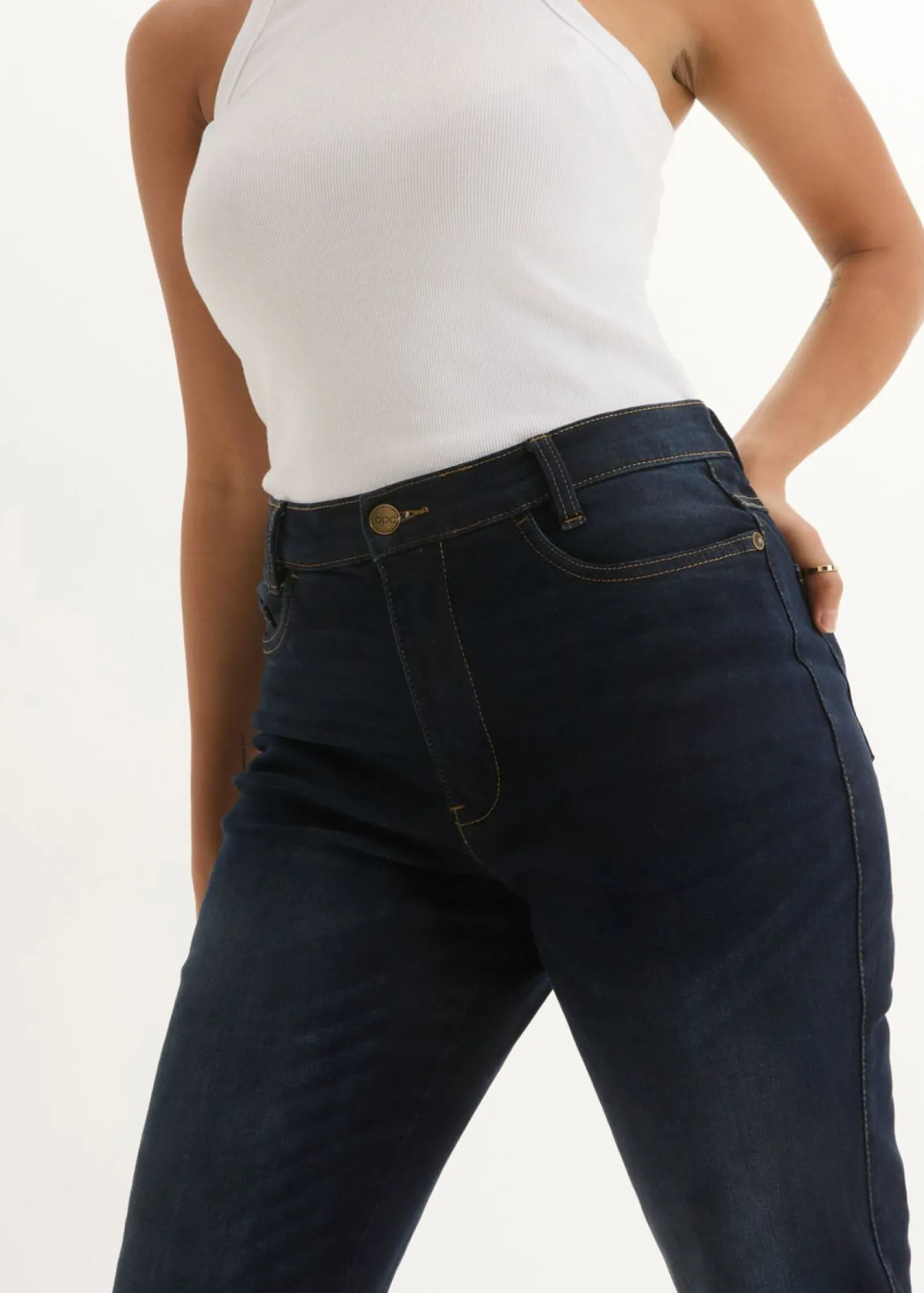 bonprix bonprix Vaqueros bootcut, high waist, cintura cómoda Azul oscuro denim Outlet