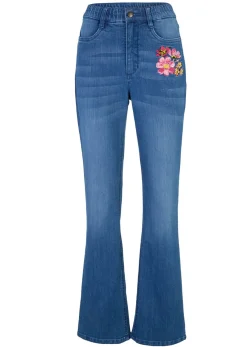 bonprix bonprix Vaqueros bootcut, high waist, cintura cómoda Denim desgastado Discount