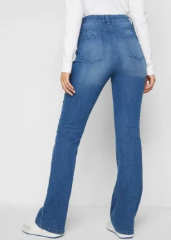 bonprix bonprix Vaqueros bootcut, high waist, cintura cómoda Denim desgastado Discount