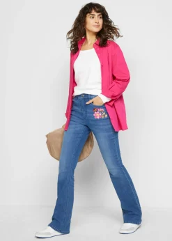bonprix bonprix Vaqueros bootcut, high waist, cintura cómoda Denim desgastado Discount