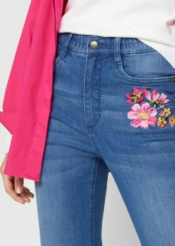 bonprix bonprix Vaqueros bootcut, high waist, cintura cómoda Denim desgastado Discount