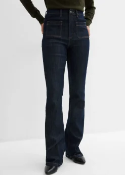 bonprix bonprix Vaqueros bootcut, high waist, cintura cómoda Azul oscuro denim Sale
