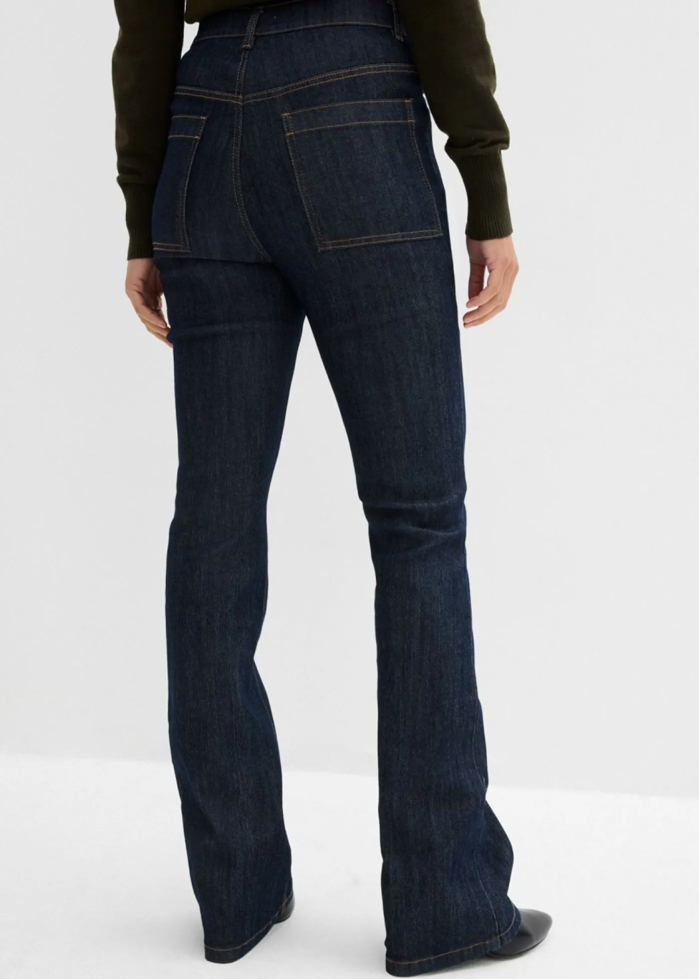 bonprix bonprix Vaqueros bootcut, high waist, cintura cómoda Azul oscuro denim Sale