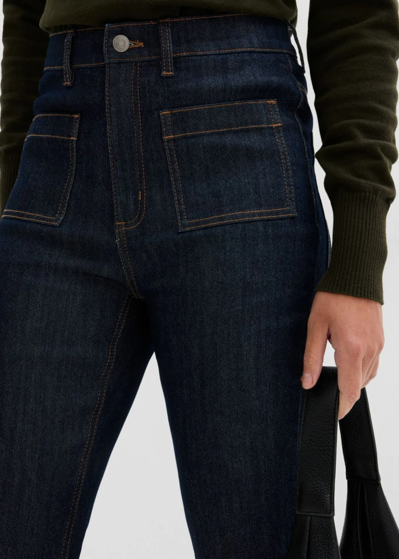 bonprix bonprix Vaqueros bootcut, high waist, cintura cómoda Azul oscuro denim Sale