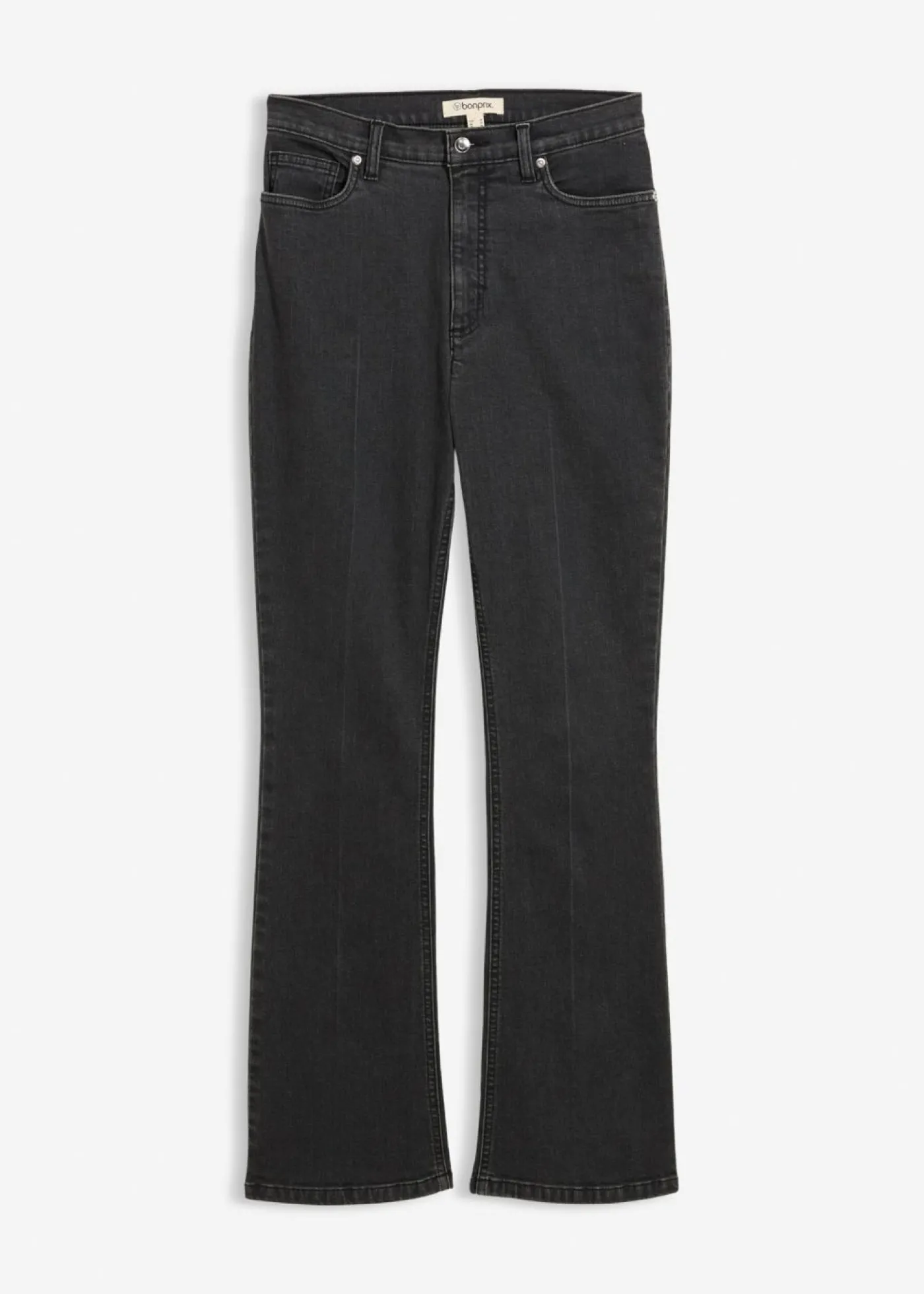 bonprix bonprix Vaqueros bootcut, high waist Denim gris oscuro desgastado New