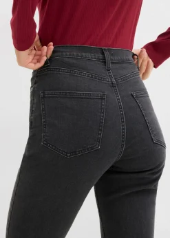 bonprix bonprix Vaqueros bootcut, high waist Denim gris oscuro desgastado New