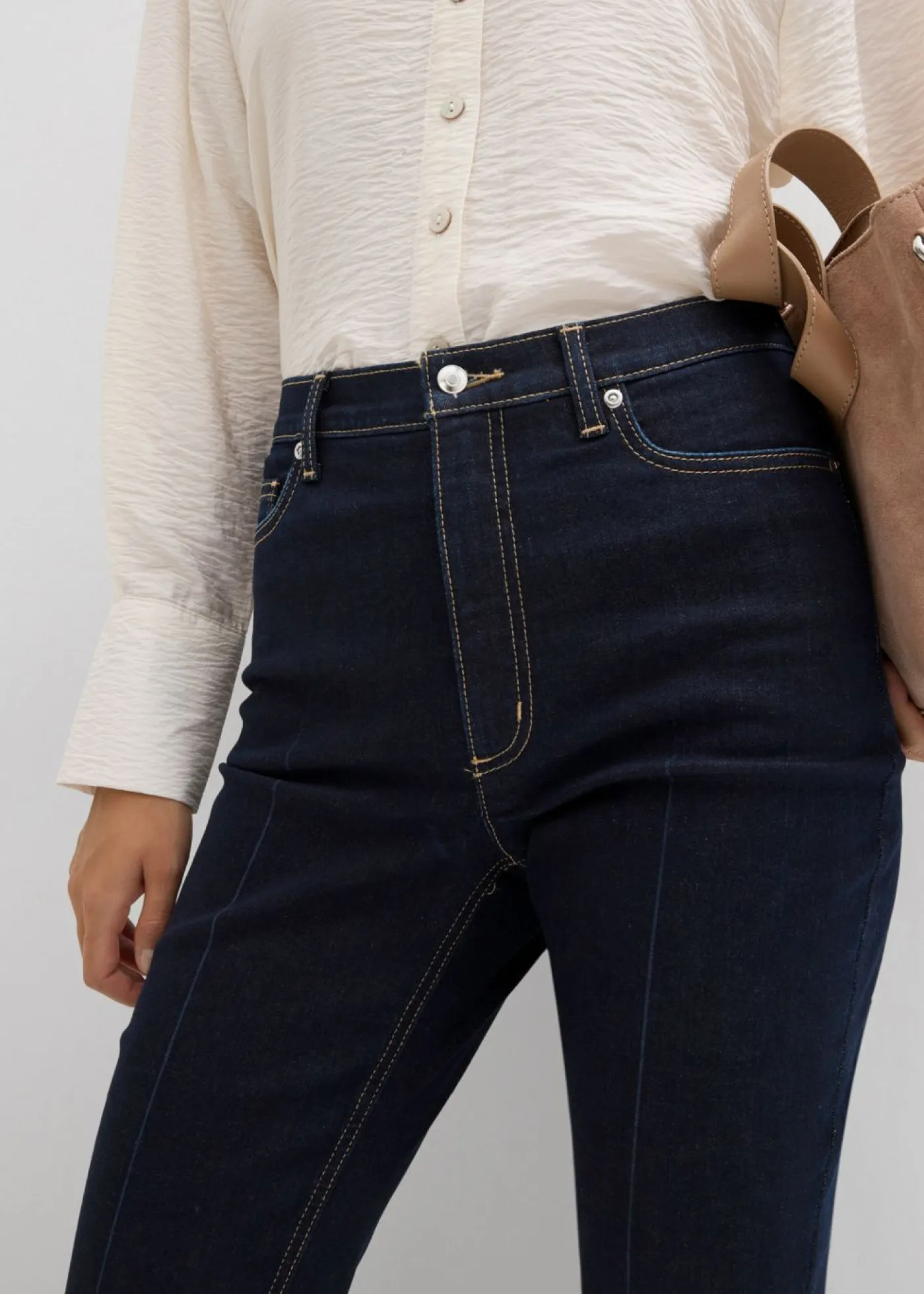 bonprix bonprix Vaqueros bootcut, high waist azul oscuro denim usado Discount