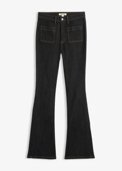 bonprix bonprix Vaqueros bootcut, high waist, cintura cómoda Negro denim