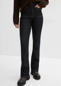 bonprix bonprix Vaqueros bootcut, high waist, cintura cómoda Negro denim