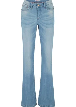 bonprix bonprix Vaqueros bootcut mid waist, elásticos Azul claro desgastado Sale