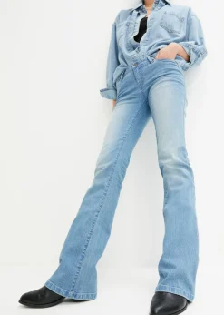 bonprix bonprix Vaqueros bootcut, mid waist, elásticos Denim claro Online