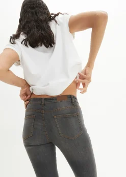 bonprix bonprix Vaqueros bootcut mid waist, elásticos Negro desgastado Discount