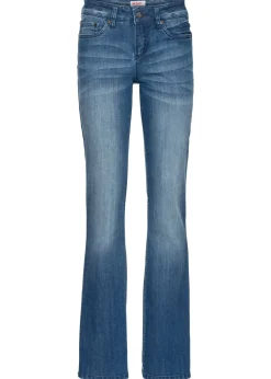 bonprix bonprix Vaqueros bootcut mid waist, elásticos Azul desgastado Sale