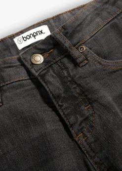bonprix bonprix Vaqueros bootcut mid waist, elásticos Negro desgastado Sale