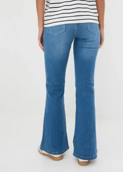 bonprix bonprix Vaqueros bootcut, mid waist, de algodón orgánico Azul piedra Online