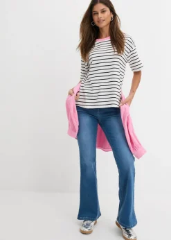 bonprix bonprix Vaqueros bootcut, mid waist, de algodón orgánico Azul piedra Online