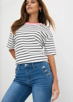 bonprix bonprix Vaqueros bootcut, mid waist, de algodón orgánico Azul piedra Online