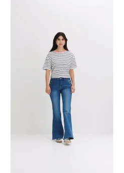 bonprix bonprix Vaqueros bootcut, mid waist, de algodón orgánico Azul piedra Online