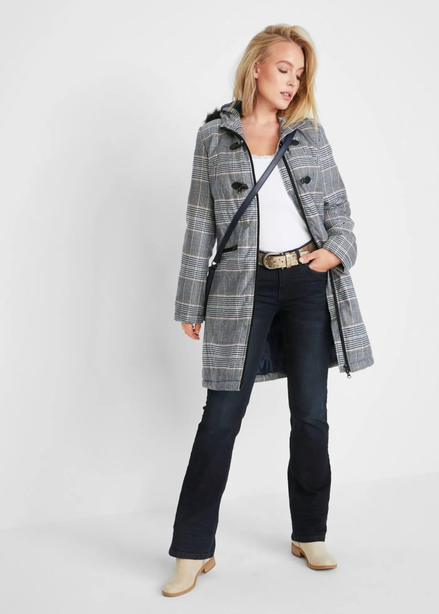 bonprix bonprix Vaqueros bootcut mid waist, elásticos azul oscuro denim usado New