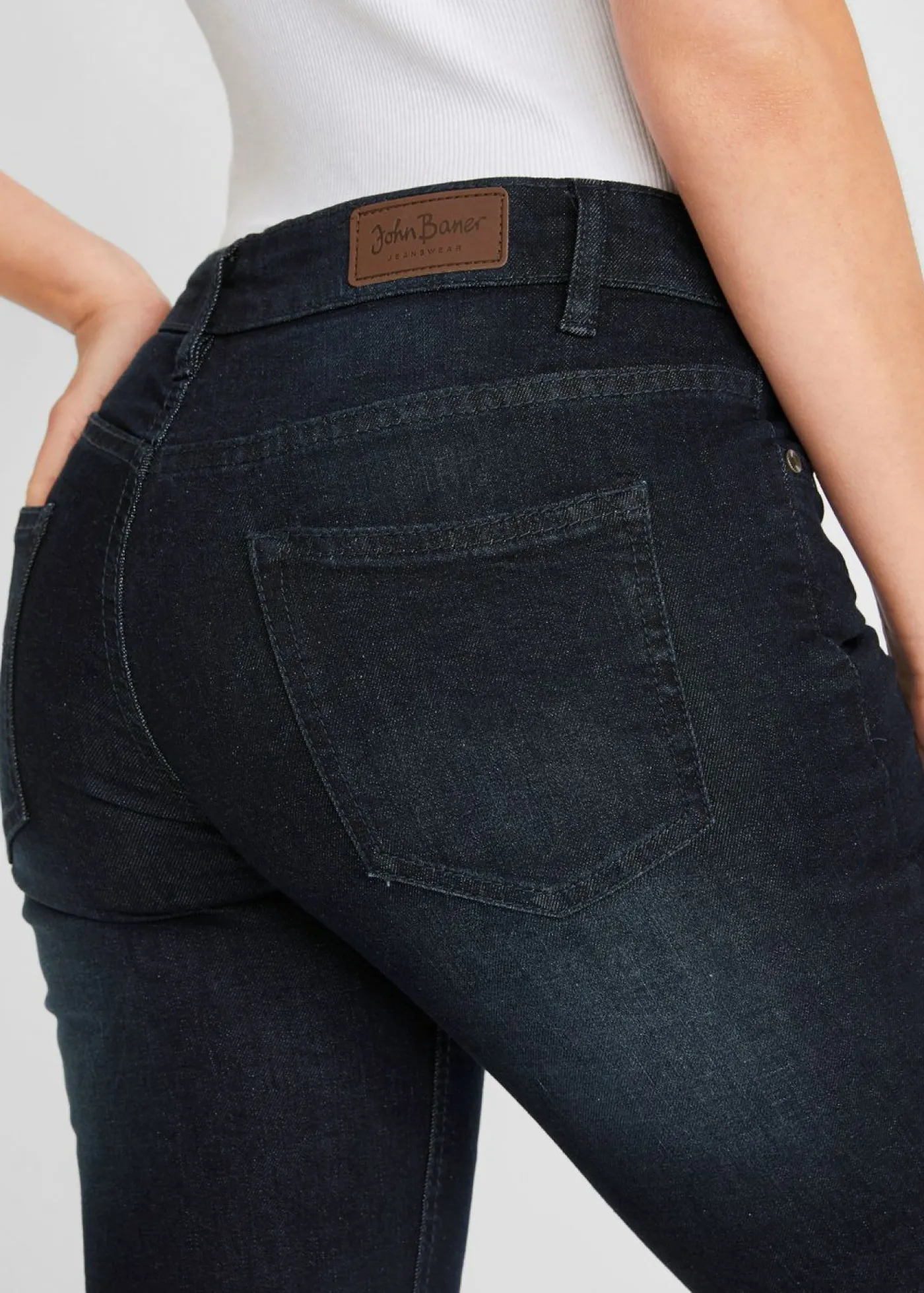 bonprix bonprix Vaqueros bootcut mid waist, elásticos azul oscuro denim usado New