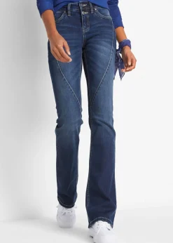 bonprix bonprix Vaqueros bootcut mid waist, elásticos Azul marino desgastado Sale