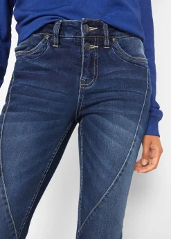 bonprix bonprix Vaqueros bootcut mid waist, elásticos Azul marino desgastado Sale