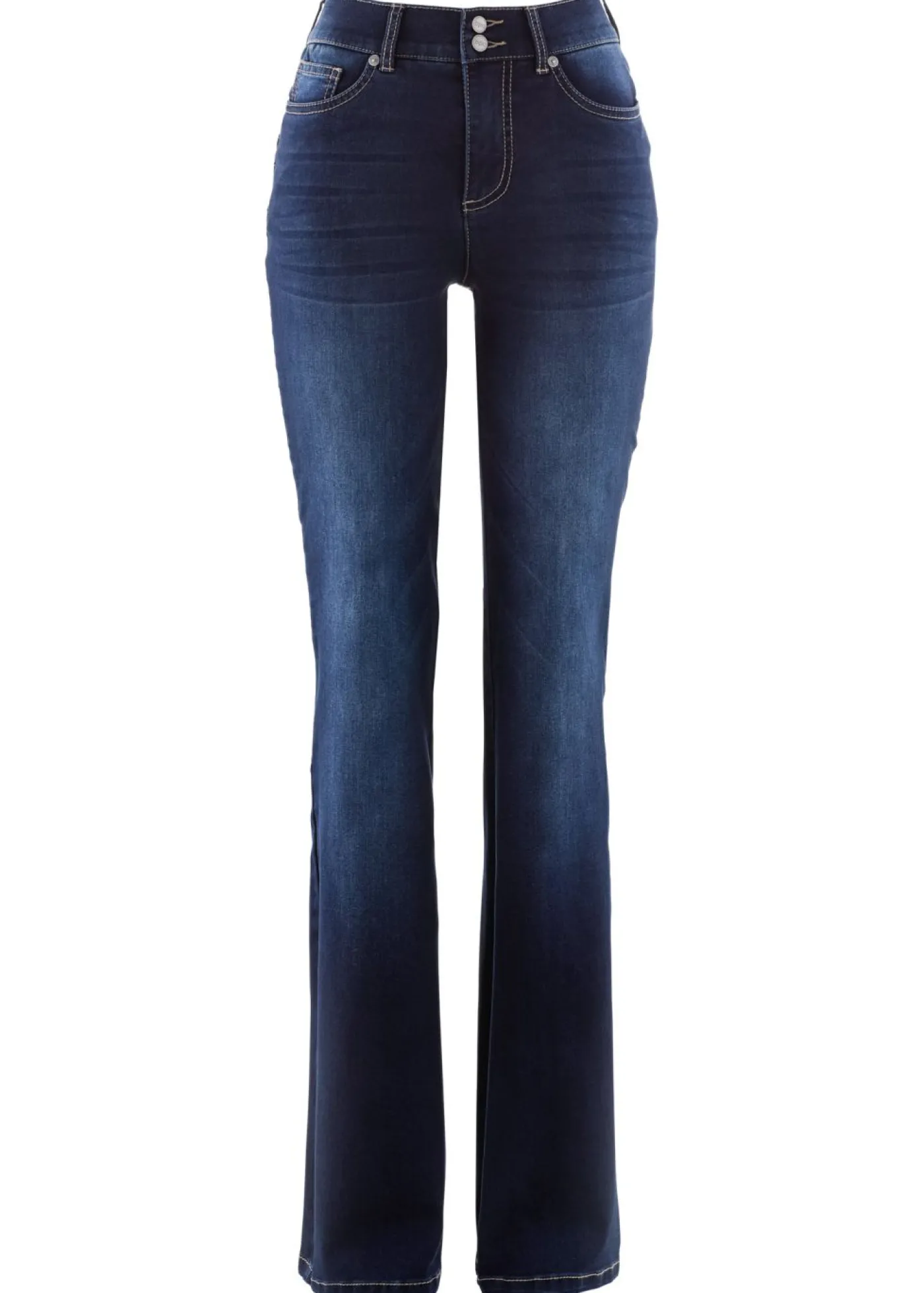 bonprix bonprix Vaqueros bootcut, mid waist, moldeadores denim oscuro New